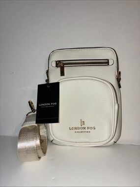 London Fog, Cream Crossbody Wallet Bag with Gold Hardware, NWT